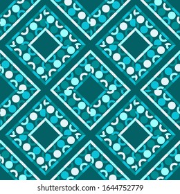 Dashed geometric shapes. Ethnic boho ornament. Seamless pattern. Tribal motif. Vector illustration for web design or print.