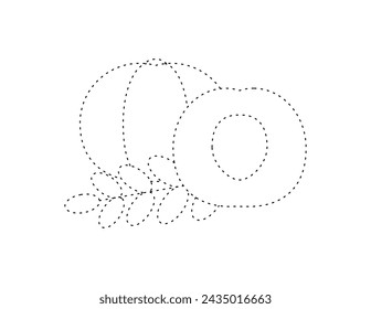dashed gooseberry outline for coloring book template, gooseberry for kids illustration worksheet printable
