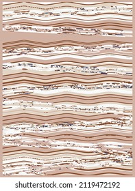 Dashed line abstract  pattern. Repeated rectangles texture. Black and white irregular background. Hand drawn vector illustration