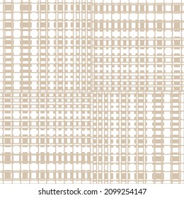 Dashed line abstract seamless pattern. Repeated rectangles texture. Black and white background. Hand drawn vector illustration
