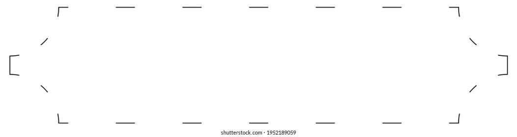 Dashed line border and frame vector element