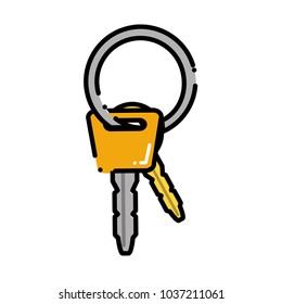 dashed line car keys object to security system