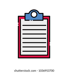 dashed line check list document note in the clipboard