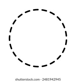 Dashed line circle frame. isolated on white background.