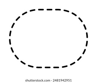 Dashed line circle frame. isolated on white background.