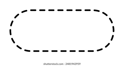 Dashed line circle frame. isolated on white background.