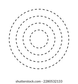 Dashed line circles. Round shape. Geometric pattern. Vector illustration.