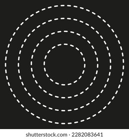 Dashed line circles. Round shape. Geometric pattern. Vector illustration.