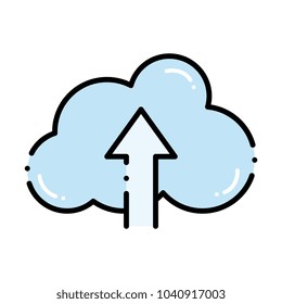 dashed line cloud data connection loading server