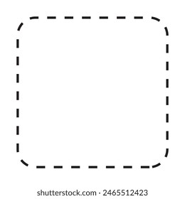 Dashed line frame. isolated on white background. vector illustration. EPS 10