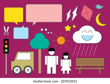 Dashed line graphic art