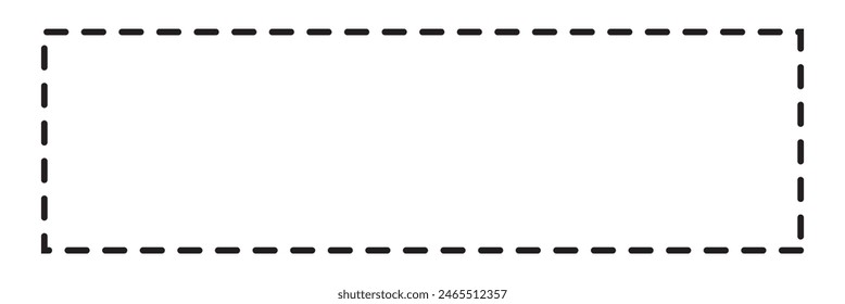 Dashed line long frame. isolated on white background. vector illustration. EPS 10