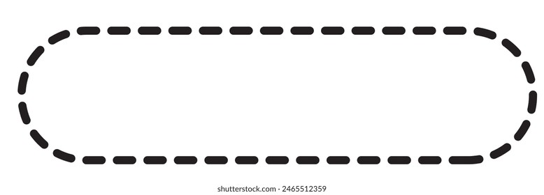 Dashed line long frame. isolated on white background. vector illustration. EPS 10