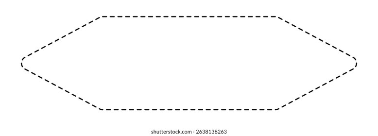 Dashed line long frame. isolated on white background. vector illustration. EPS 10 .