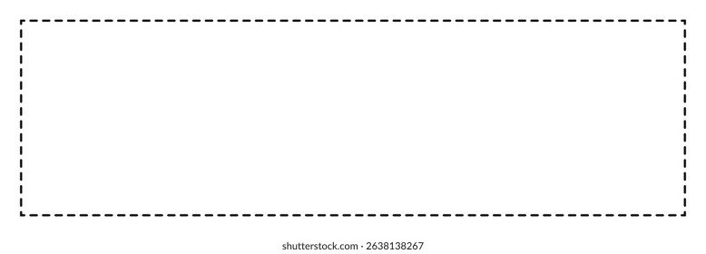 Dashed line long frame. isolated on white background. vector illustration. EPS 10 .