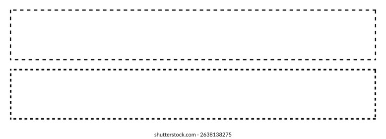 Dashed line long frame. isolated on white background. vector illustration. EPS 10 .