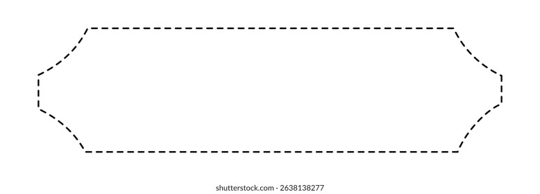 Dashed line long frame. isolated on white background. vector illustration. EPS 10 .