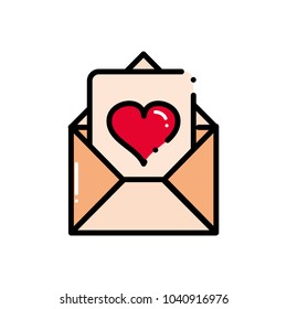 dashed line love letter message to passion style