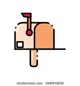 dashed line mailbox postage correspondence send message