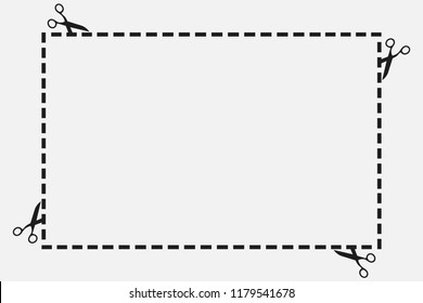 Dashed line mark to cut.