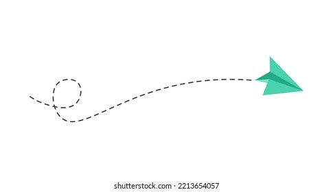 Dashed line paper airplane route 