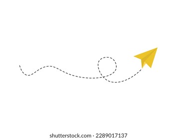 Dashed line paper airplane route