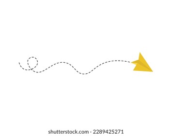 Dashed line paper airplane route