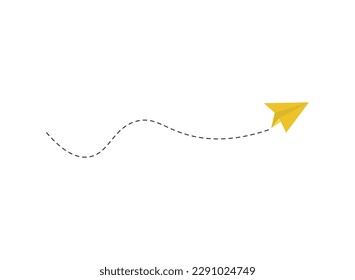 Dashed line paper airplane route