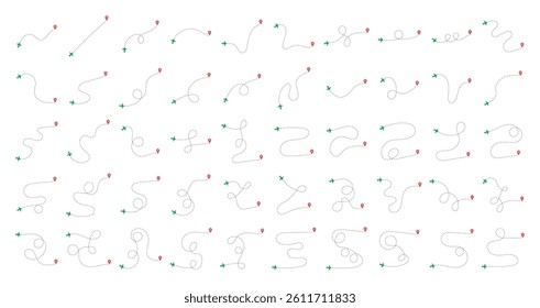 Dashed Line Plane Path Destination