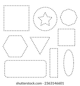 Dashed line shape. Vector illustration