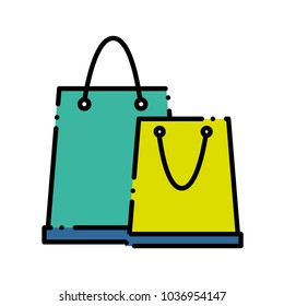 dashed line shopping bags object to custom buy