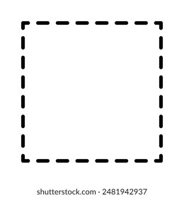 Dashed line square frame. isolated on white background.