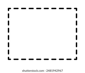 Dashed line square frame. isolated on white background.