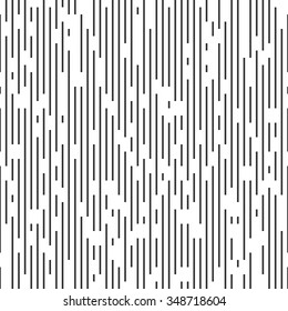 Dashed line texture. Abstract vector background. Random position and length of strokes. Monochrome pattern for endless repetition.