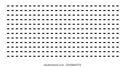 Dashed lines collection. different types of dashed lines. black dashed line set collection isolated on white background. collection of lines for notebook pages. sewing cutting kit in eps 10.