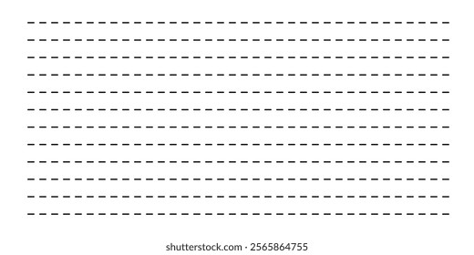 Dashed lines collection. different types of dashed lines. black dashed line set collection isolated on white background. collection of lines for notebook pages. sewing cutting kit in eps 10.