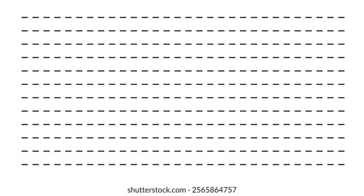 Dashed lines collection. different types of dashed lines. black dashed line set collection isolated on white background. collection of lines for notebook pages. sewing cutting kit in eps 10.