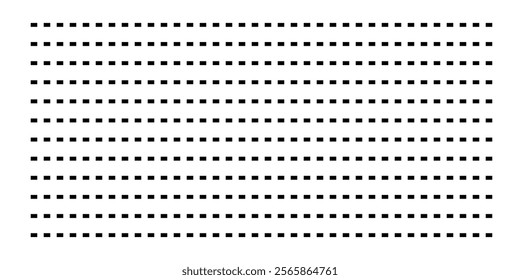 Dashed lines collection. different types of dashed lines. black dashed line set collection isolated on white background. collection of lines for notebook pages. sewing cutting kit in eps 10.