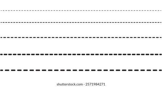 Dashed lines in different size