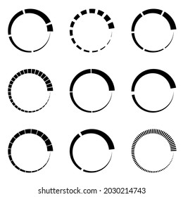 Dashed lines spiral, swirls, and twirls. Concentric, and circular volute, helix vector element