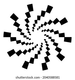 Dashed lines spiral, swirls, and twirls. Concentric, and circular volute, helix vector element