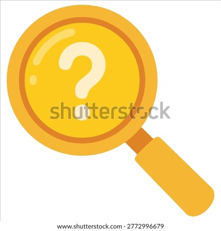 Dashed Magnifying Glass and Question Mark for Search and Inquiry Vector