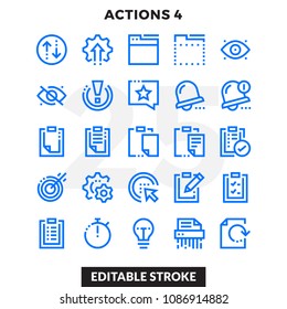 Dashed Outline Icons Pack for UI. Editable Stroke. Pixel perfect thin line vector icon set for web design and website application.