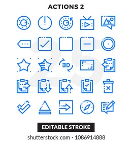 Dashed Outline Icons Pack for UI. Editable Stroke. Pixel perfect thin line vector icon set for web design and website application.