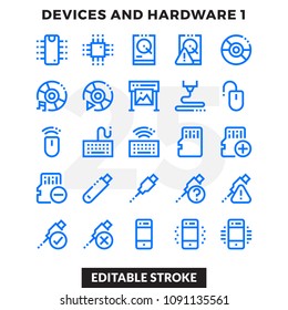 Dashed Outline Icons Pack for UI. Editable Stroke. Pixel perfect thin line vector icon set for web design and website application.