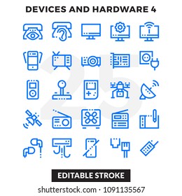 Dashed Outline Icons Pack for UI. Editable Stroke. Pixel perfect thin line vector icon set for web design and website application.