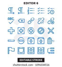 Dashed Outline Icons Pack for UI. Editable Stroke. Pixel perfect thin line vector icon set for web design and website application.