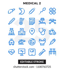 Dashed Outline Icons Pack for UI. Editable Stroke. Pixel perfect thin line vector icon set for web design and website application.