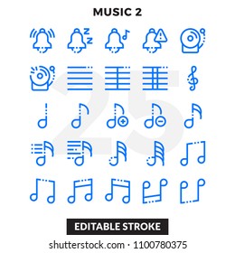 Dashed Outline Icons Pack for UI. Editable Stroke. Pixel perfect thin line vector icon set for web design and website application.