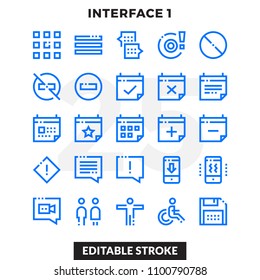 Dashed Outline Icons Pack for UI. Editable Stroke. Pixel perfect thin line vector icon set for web design and website application.